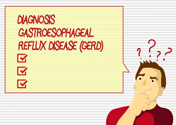 Rukopis textu diagnóza refluxní choroby jícnu Gerd. Koncept význam zažívací poruchy — Stock fotografie