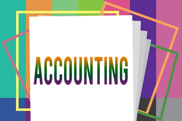 Word tekst intoetsen Accounting. Businessconcept voor proces werk houden en analyseren van financiële rekeningen — Stockfoto