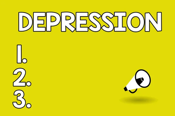 Depresi menulis kata. Konsep bisnis untuk perasaan yang sangat putus asa dan gangguan Dejection Mood — Stok Foto