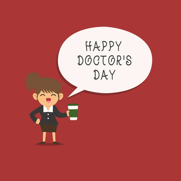 Parola di scrittura testo Happy Doctor s è il giorno. Business concept per vacanze che onora i medici per il lavoro che svolgono — Foto Stock