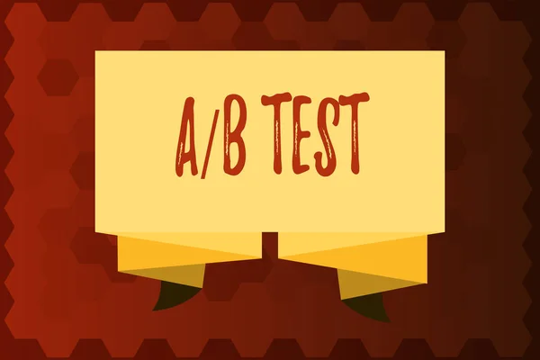 Text tecken visar A B Test. konceptuella foto enkelt korta frågeformulär forskning Experiment fråga undersökning — Stockfoto