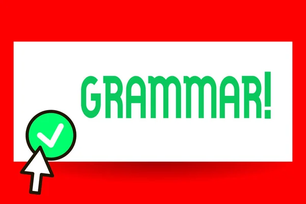 Konceptuella hand skriva visar grammatik. Foto text hela affärssystem och struktur av språk eller språk i allmänhet — Stockfoto