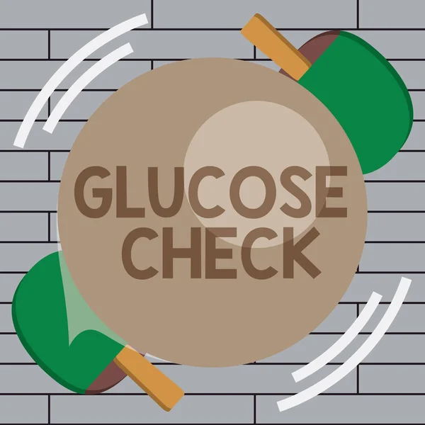 Handwriting text writing Glucose Check. Concept meaning Procedure that measures the amount of sugar in the blood