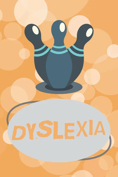 Текстовый знак с дислексией. Концептуальные фото расстройства, которые связаны с трудностями в обучении чтению и улучшению — стоковое фото