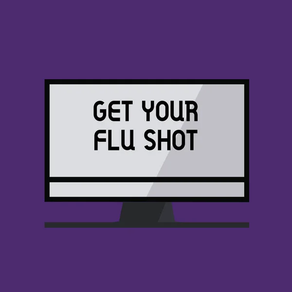 Note d'écriture montrant Get Your Flu Shot. Photo d'affaires montrant Acquérir le vaccin pour se protéger contre la grippe — Photo