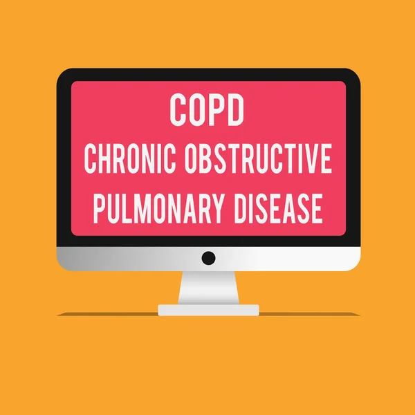 Copd 만성 폐쇄성 폐 질환을 보여주는 글을 참고. 폐 질환 호흡 어려움을 보여주는 비즈니스 사진 — 스톡 사진