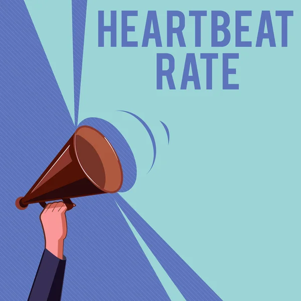Signo de texto que muestra Heartbeat Rate. Foto conceptual medida por número de veces que el corazón se contrae por minuto —  Fotos de Stock