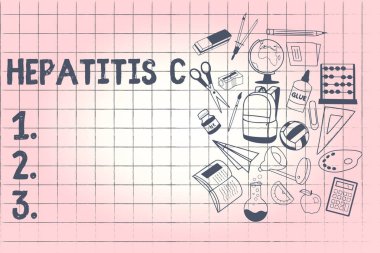Viral enfeksiyon karaciğer hastalığı nedeniyle karaciğer iltihabı vitrine kavramsal el yazma gösteren Hepatit C. iş fotoğraf