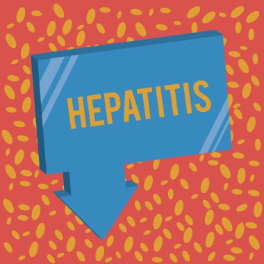 Hepatit gösterilen Not yazma. Karaciğer Viral enfeksiyon iltihap tarafından açıklanan bir hastalık vitrine iş fotoğraf