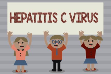 Word metin Hepatit C virüsü yazma. Viral hepatit hastalığı nedenleri infektif Aracısı iş kavramı.