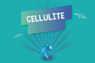 Selülit gösterilen Not yazma. Deri dimpling neden iş fotoğraf vitrine kalıcı subcutaneous yağlı