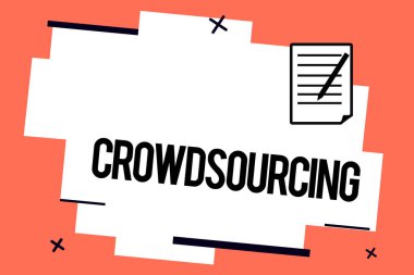 Crowdsourcing yazma el yazısı metin. Alma çalışma bilgilerini gösteren büyük bir grup anlam kavramı
