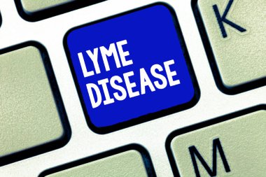 Lyme hastalığı gösterilen metin işareti. Kavramsal fotoğraf görülen keneler tarafından yayılır bakteriler neden artrit