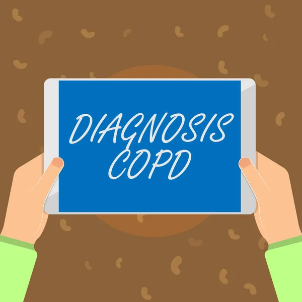 Escritura manual conceptual que muestra Diagnosis Copd. Texto de la foto comercial obstrucción del flujo de aire pulmonar que dificulta la respiración — Foto de Stock