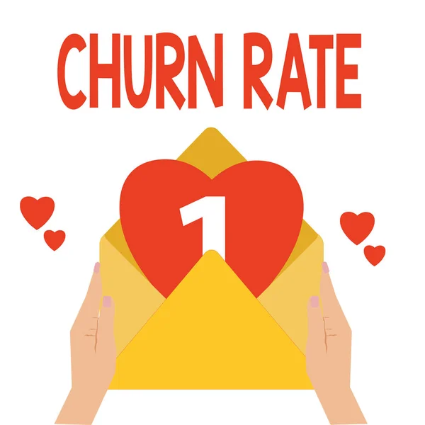 Texto de escritura de palabras Churn Rate. Concepto de negocio para Porcentaje de clientes dejar de suscribirse Los empleados dejan el trabajo — Foto de Stock