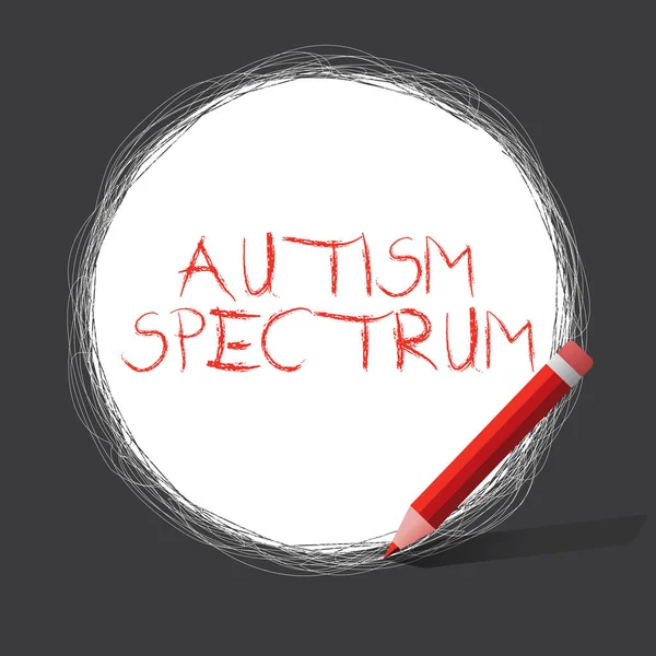 Escrevendo uma nota mostrando Espectro do Autismo. Foto de negócios mostrando deficiências na capacidade de se comunicar e socializar — Fotografia de Stock