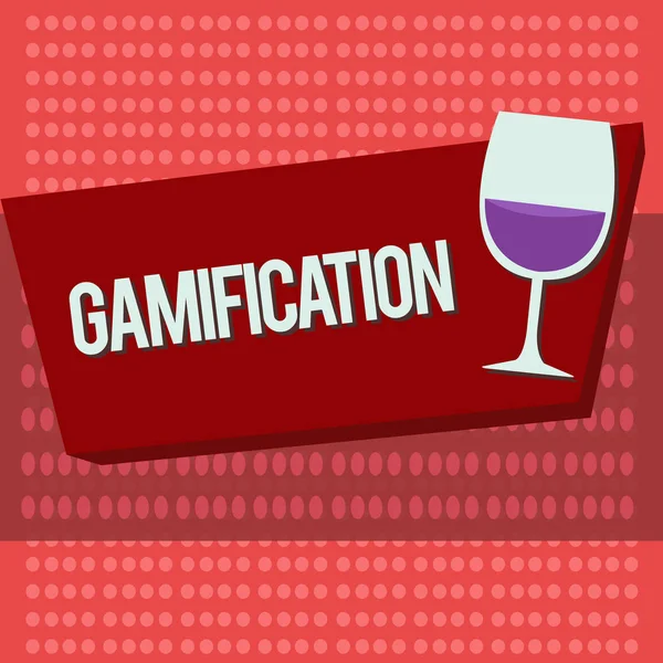 Gamification을 보여주는 텍스트 기호. 개념 사진 응용 프로그램의 다른 영역으로 게임의 전형적인 요소 — 스톡 사진