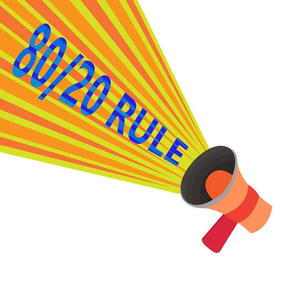 Texto manuscrito 80 20 Regla. Concepto que significa principio de Pareto 80 por ciento de efectos provienen de 20 causas — Foto de Stock