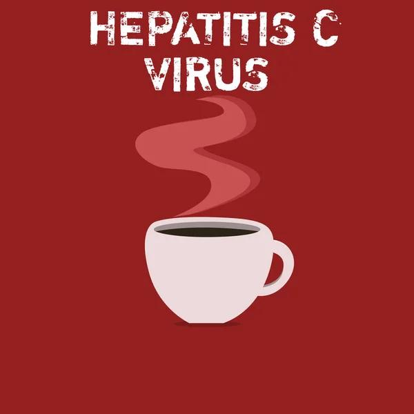 Textzeichen mit Hepatitis-C-Virus. Foto-Infektionserreger, der virale Hepatitis verursacht — Stockfoto