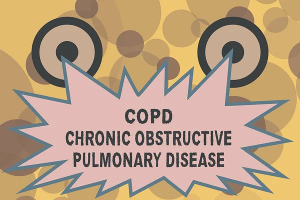 텍스트 기호 Copd 만성 폐쇄성 폐 질환을 보여주는입니다. 개념 사진 폐 질환 호흡 어려움 — 스톡 사진