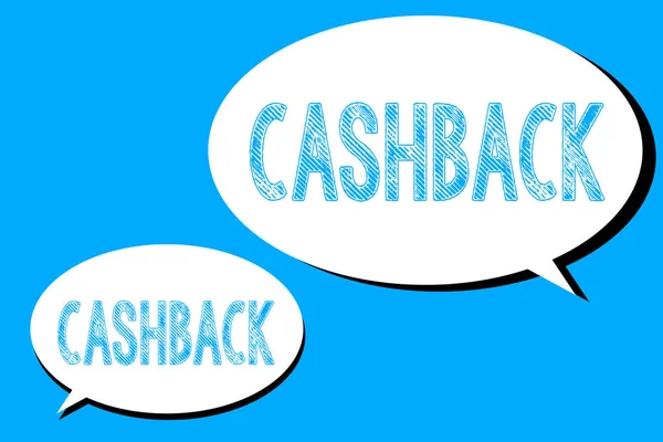 Texto de escritura de palabras Cashback. Concepto de negocio para incentivo ofrecido a los compradores ciertos productos por los cuales reciben efectivo — Foto de Stock