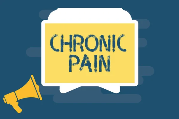 Scrittura di testi a mano Chronic Pain. Concetto che significa Dolore che si estende oltre il periodo previsto di guarigione — Foto Stock