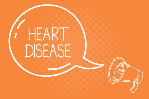 Tekst pisma choroby serca. Koncepcja czyli serca zaburzenia warunków, które mogą obejmować zablokowanych naczyń krwionośnych — Zdjęcie stockowe