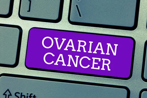Word writing text Ovarian Cancer. Business concept for abnormal cells in the ovary begin to multiply out of control