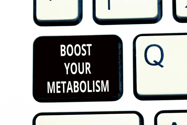 Konceptuální ručně psaného textu zobrazeno zvýšit váš metabolismus. Firemní Foto text zvyšují účinnost spalování tuků — Stock fotografie
