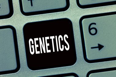 Genetik gösterilen metin işareti. Kavramsal fotoğraf çalışma kalıtım ve devralınan özellikleri varyasyon