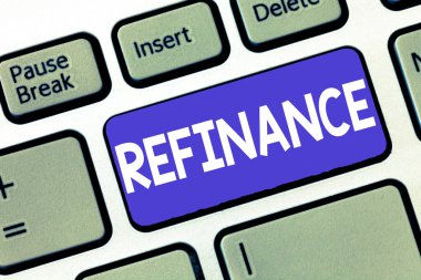 Kavramsal el Refinance gösterilen yazma. İş fotoğraf vitrine finans tekrar yerine başka bir ile mevcut borç
