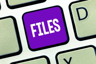 Dosyaları gösterilen metin işareti. Gevşek kağıtları birlikte orderr kolay başvurusunda tutmak için kavramsal fotoğraf klasörü kutusu