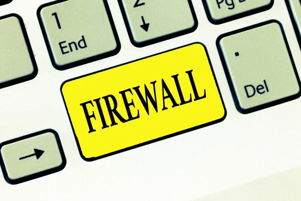 Word writing text Firewall. Business concept for protect network or system from unauthorized access with firewall