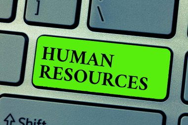 Kavramsal el insan kaynakları gösterilen yazma. İş fotoğraf metin bir kuruluşun işgücü kadar yapan insanlar