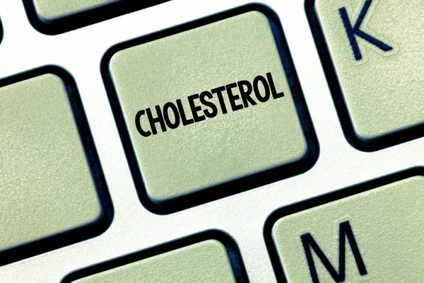 Fogalmi kézi írás, koleszterin mutatja. Bemutatják a jelen lévő állati sejtek és testfolyadékok szteroid alkohol üzleti fotó — Stock Fotó