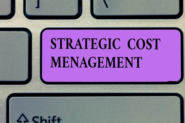 Schrijven van notitie weergegeven: Strategisch Management van de kosten. Zakelijke foto presentatie combineren Decision Making met de budgettering van de uitgaven — Stockfoto