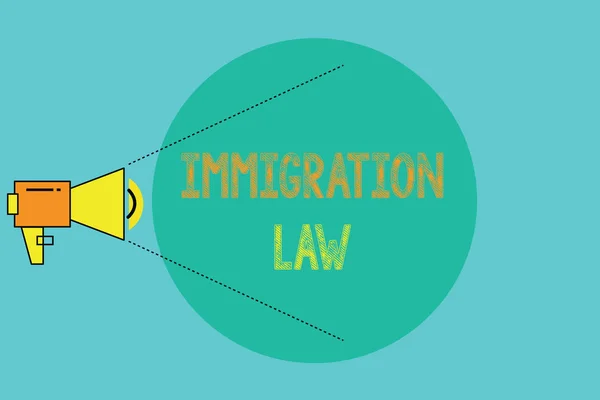 Escritura manual conceptual que muestra la Ley de Inmigración. Foto de negocios que muestra la emigración de un ciudadano será legal en la realización de viajes — Foto de Stock