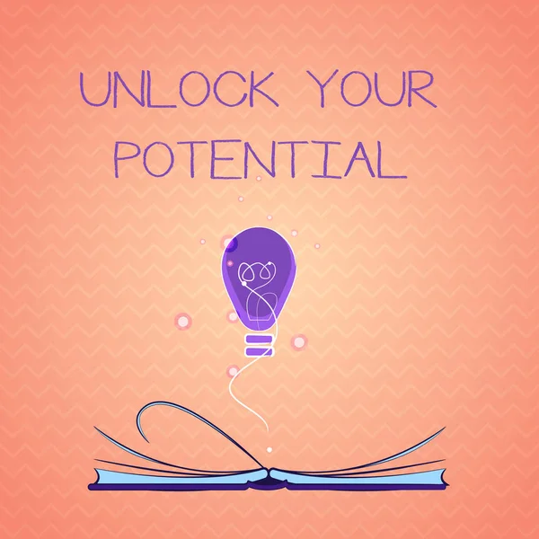 Tekst teken weergegeven: Unlock uw potentiële vraag. Conceptuele foto maximaliseren uw vermogen gebruik God gegeven geschenk — Stockfoto