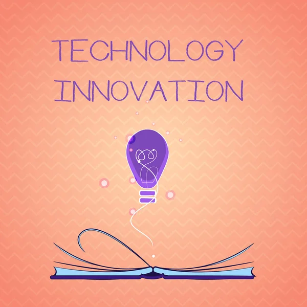 Textzeichen mit technologischer Innovation. Konzeptionelle Foto fortschrittliche netzverbundene Geräte eine kreative Technik — Stockfoto