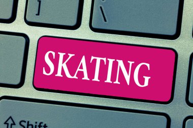 Metin yazma Word patinaj. İş kavramı eylem skate eğlenceli spor patenciler aktivite egzersiz eğlence için