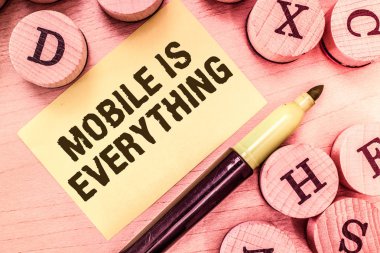 Mobil yazma el yazısı metin her şey. Handheld bilgisayar aygıt bir planlayıcısı cüzdan Organizatör anlam kavramı