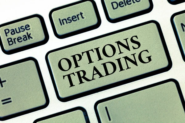 Handwriting text Options Trading. Concept meaning Different options to make goods or services spread worldwide — Stock Photo, Image