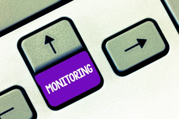 Text sign showing Monitoring. Conceptual photo Observe check progress quality of something over a period of time — Stock Photo, Image