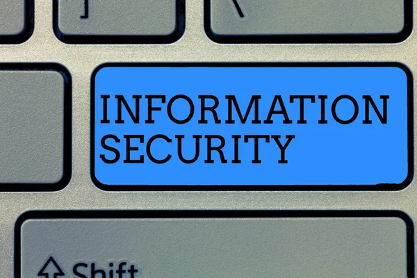 情報セキュリティを示すテキスト記号。概念的な写真｜INFOSEC不正アクセスの防止保護 — ストック写真