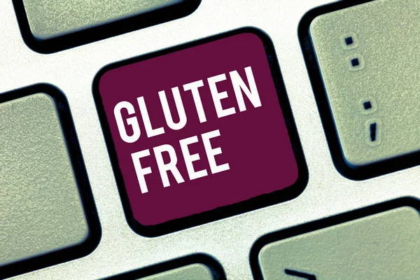 Handwriting text writing Gluten Free. Concept meaning Food and diet not containing protein found in grains and wheat