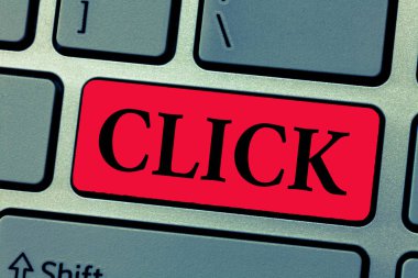 Tıklayın gösterilen Not yazma. Bir fare benzer aygıt keskin kısa ses üzerinde bir düğmeye basarak hareket vitrine iş fotoğraf