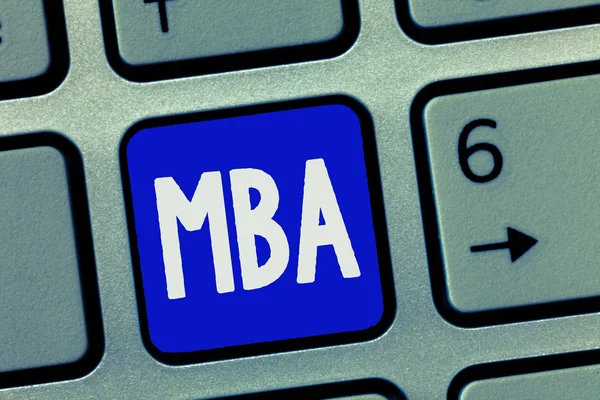 Text sign showing Mba. Conceptual photo Advanced degree in business fields such as administration and marketing.