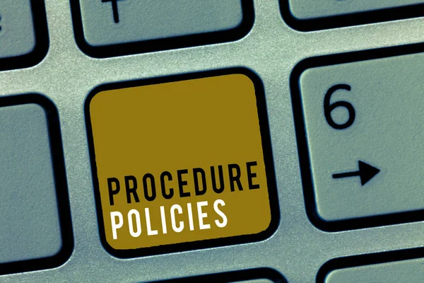 Word writing text Procedure Policies. Business concept for Steps to Guiding Principles Rules and Regulations