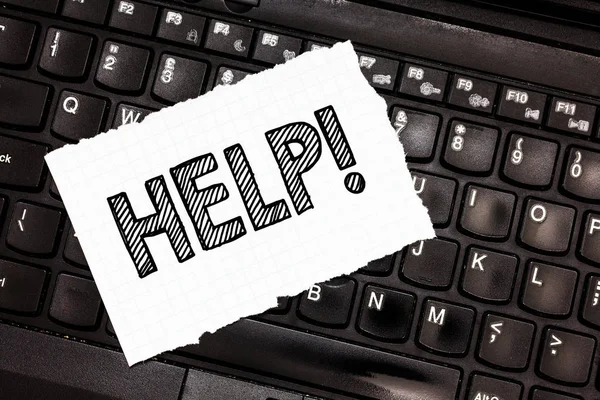 Writing note showing Help. Business photo showcasing make it easier possible someone to do something offering them services — Stock Photo, Image