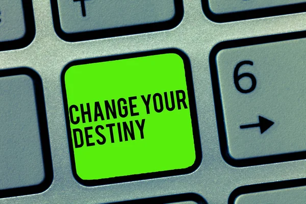 Text sign showing Change Your Destiny. Conceptual photo Rewriting Aiming Improving Start a Different Future — Stock Photo, Image